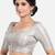 Silver brocade printed readymade saree blouse