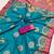 Sky blue pashmina paithani silk saree with beautifully multicolor border and pallu