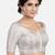 Silver brocade printed readymade saree blouse