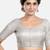 Silver brocade printed readymade saree blouse