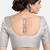 Silver brocade printed readymade saree blouse