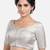 Silver brocade printed readymade saree blouse