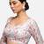 White cotton deep neck full sleeves readymade blouse