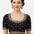 Embroidered black silk georgette princess cut padded readymade saree blouse