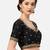Embroidered black silk georgette princess cut padded readymade saree blouse