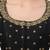 Embroidered black silk georgette princess cut padded readymade saree blouse
