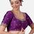 Purple silk round neck half sleeves readymade blouse