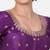 Purple silk round neck half sleeves readymade blouse