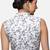 White floral printed high-neck sleeveless readymade saree blouse