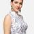 White floral printed high-neck sleeveless readymade saree blouse