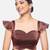 Brown crush tissue sweetheart neckline readymade blouse