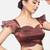 Brown crush tissue sweetheart neckline readymade blouse