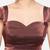 Brown crush tissue sweetheart neckline readymade blouse