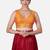 Orange deep neck sleeveless readymade saree blouse