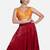 Orange deep neck sleeveless readymade saree blouse