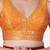 Orange deep neck sleeveless readymade saree blouse