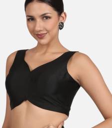 Black banglori silk sleeveless readymade saree blouse