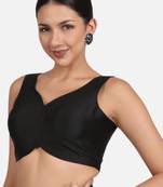 Black banglori silk sleeveless readymade saree blouse