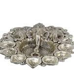 Pretty White Metal God Ganesha Silver Dia Idol 128