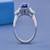 Luxury Blue Sapphire Oval Cut Statement Ring with Pear Cubic Zirconia Side Stones for Women Elegant