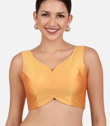 Mustard banglori silk sleeveless readymade saree blouse