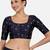 Navy blue kora silk golden zari work half sleeve readymade saree blouse