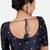Navy blue kora silk golden zari work half sleeve readymade saree blouse