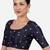 Navy blue kora silk golden zari work half sleeve readymade saree blouse