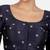 Navy blue kora silk golden zari work half sleeve readymade saree blouse