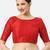 Silk high neck half sleeves red saree blouse readymade