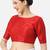 Silk high neck half sleeves red saree blouse readymade