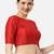 Silk high neck half sleeves red saree blouse readymade