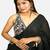 Black cotton deep neck sleeveless readymade blouse