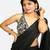 Black cotton deep neck sleeveless readymade blouse