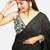 Black cotton deep neck sleeveless readymade blouse