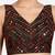 Black cotton sequin & thread work v-neck sleeveless saree blouse