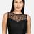 Designer high neck black dupion silk full net padded sleeveless readymade saree blouse