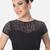 Black high neck short sleevess princesss cut padded readymade saree blouse
