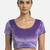 Velvet light purple short sleeves princess cut stretchable readymade saree blouse