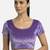 Velvet light purple short sleeves princess cut stretchable readymade saree blouse