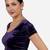 Velvet purple short sleeves princess cut stretchable readymade saree blouse