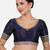 Navy blue dupion silk saree blouse