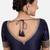Navy blue dupion silk saree blouse