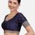 Navy blue dupion silk saree blouse