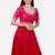 Rani pink silk embroidered round neck readymade saree blouse