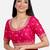 Rani pink silk embroidered round neck readymade saree blouse
