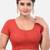 Red spandex short sleeves stretchable readymade saree blouse
