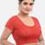 Red spandex short sleeves stretchable readymade saree blouse
