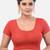 Maroon spandex short sleeves stretchable readymade saree blouse