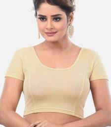 Gold spandex short sleeves stretchable readymade saree blouse